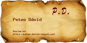 Petes Dávid névjegykártya